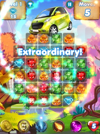 Car Games Puzzle Match - pop cute gems and jewels screenshot