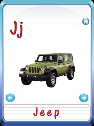 Kids Vehicles ABC Alphabets Flash Cards Image