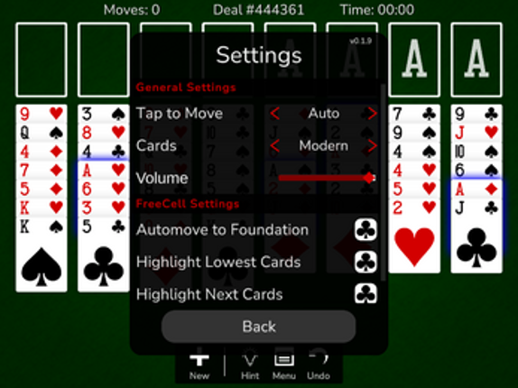 lowercase freecell screenshot