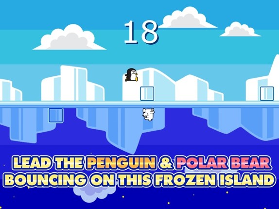 Happy Penguin &amp; Crazy Polar Bear - Freezing Ice Bounce Racing screenshot