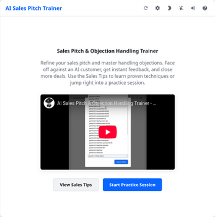 AI Sales Pitch & Objection Handling Trainer Image