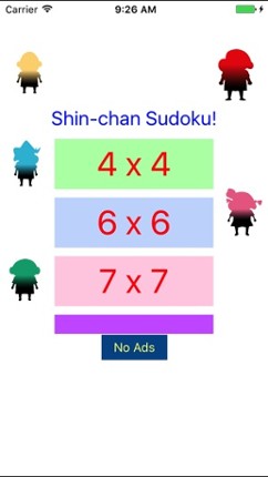 Easy Sudoku 4x4 to 7x7 for Color Figures screenshot