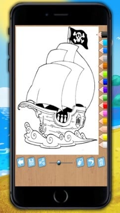 Paint and color pirates - Educational pirates coloring game for kids aged 1 to 6 years Image