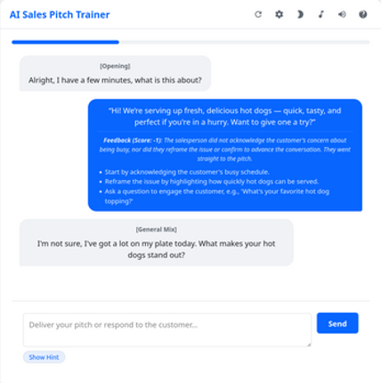 AI Sales Pitch & Objection Handling Trainer screenshot