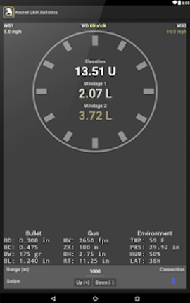 Kestrel LiNK® Ballistics screenshot