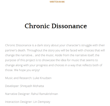 Chronic Dissonance Game Cover