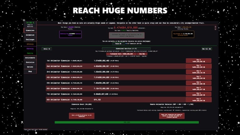 Antimatter Dimensions screenshot