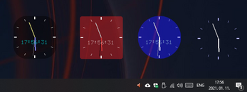 Fully customizable clock on Windows Desktop - Free exe + tutorial + source code screenshot