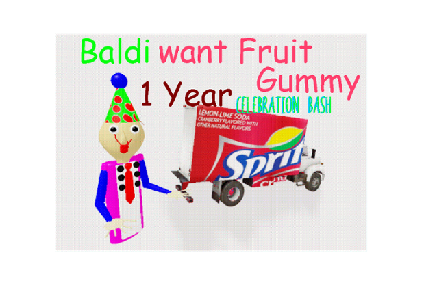 Baldi want Fruit Gummy 1 Year Celebration Bash Game Cover