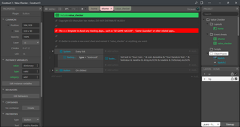 Construct 3 Value Checker Image