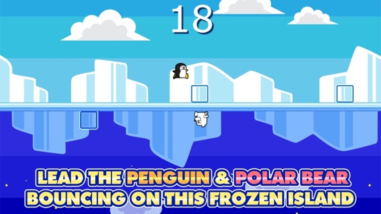 Happy Penguin &amp; Crazy Polar Bear - Freezing Ice Bounce Racing screenshot