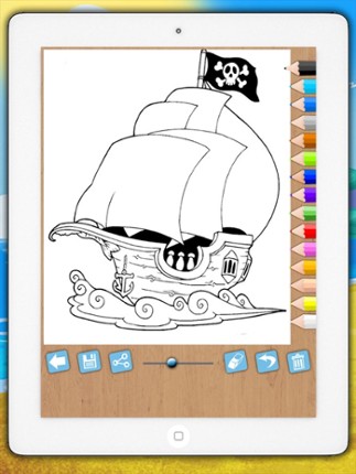 Paint and color pirates - Educational pirates coloring game for kids aged 1 to 6 years screenshot