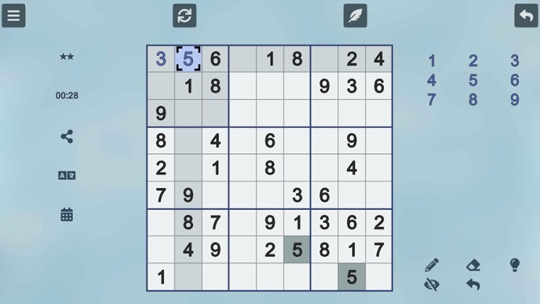 Sudoku screenshot