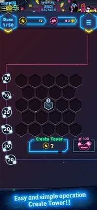 Neon Merge Defense screenshot