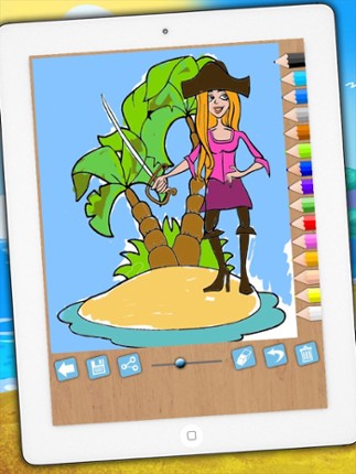Paint and color pirates - Educational pirates coloring game for kids aged 1 to 6 years Image