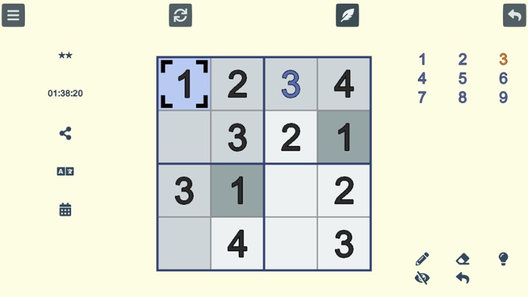 Sudoku screenshot