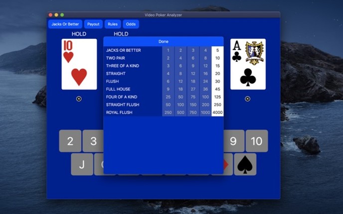 Video Poker Analyzer screenshot