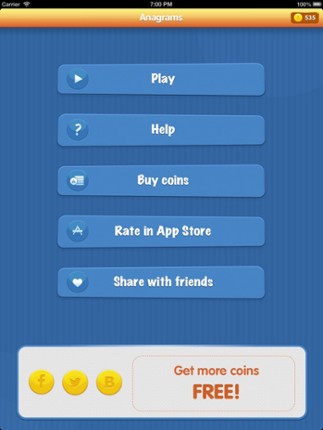 Anagrams - jumble letters and unscramble words. For lovers of word search game and crossword screenshot
