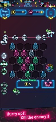 Neon Merge Defense screenshot