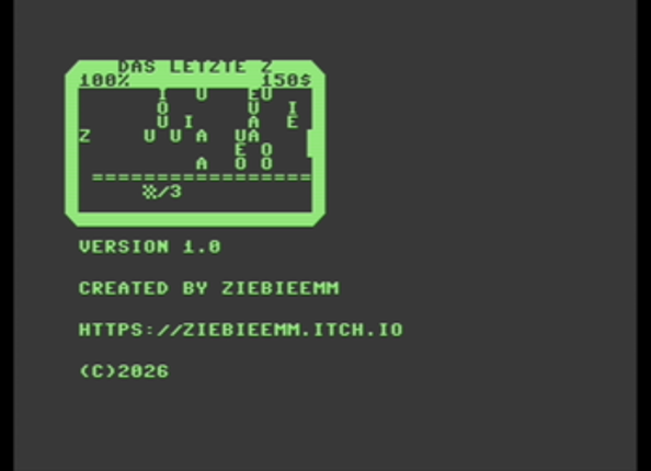 Das letzte Z (Commodore PET, C64, C128, Plus4) Image