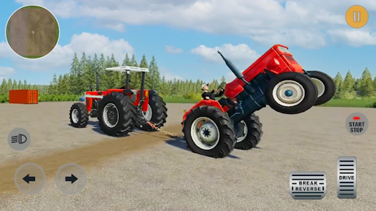 Village Farm Tractor Driving Image