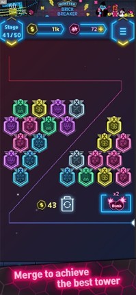 Neon Merge Defense screenshot