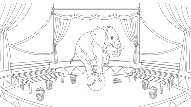 100 Cats Lost in Circus Escape Find & Color screenshot