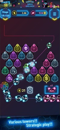 Neon Merge Defense screenshot