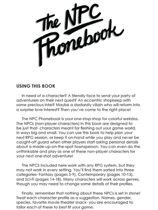 The NPC Phonebook Image