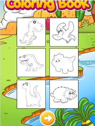 Dinosaur Coloring Pages For Kids Draw Paint Games screenshot