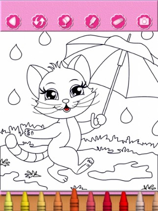 Cat Kitty Kitten Coloring Book Image