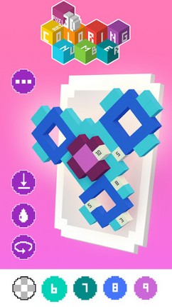 Pixel 3D Art Coloring Number Image