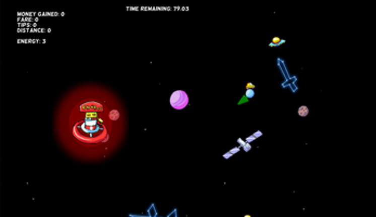 In space no one can hear you scream: "TAXI!" Image