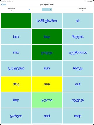 PickAPair Georgian - English screenshot