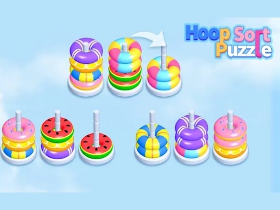 Hoop Stack Sort Puzzle 3D Game Image