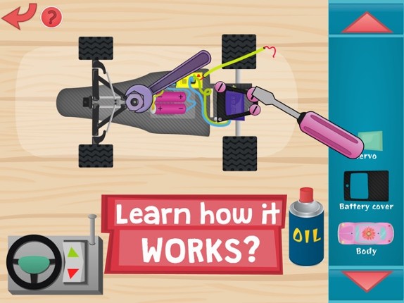 Kids RC Toy car mechanics Free Game for curious boys and girls to look, interact, listen and learn screenshot