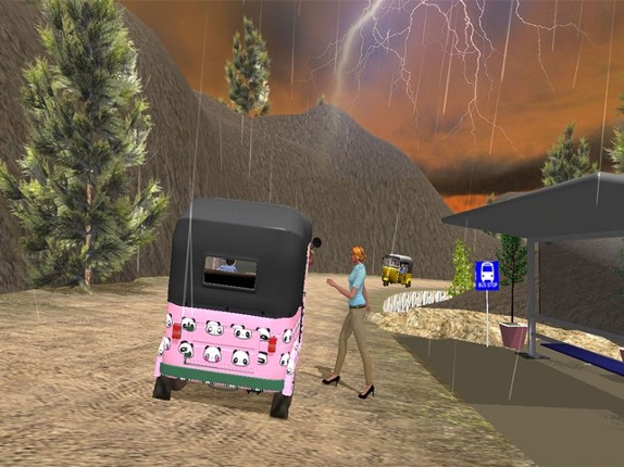 Off road tuk tuk auto rickshaw driving 3D simulator free 2016 - Take tourists to their destinations through hilly tracks screenshot