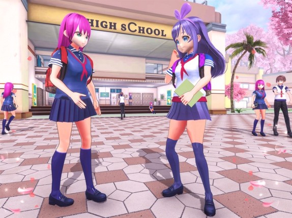 Anime School Girl Love Life 3D screenshot