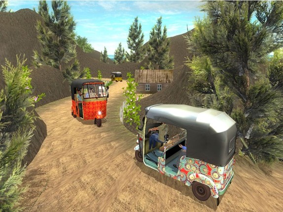Off road tuk tuk auto rickshaw driving 3D simulator free 2016 - Take tourists to their destinations through hilly tracks screenshot