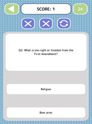 US Citizenship Quiz - Game screenshot