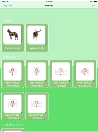 Animals Learning Cards Image