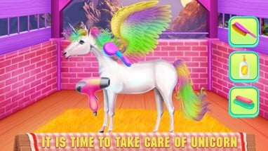 Horse and Unicorn Caring Image