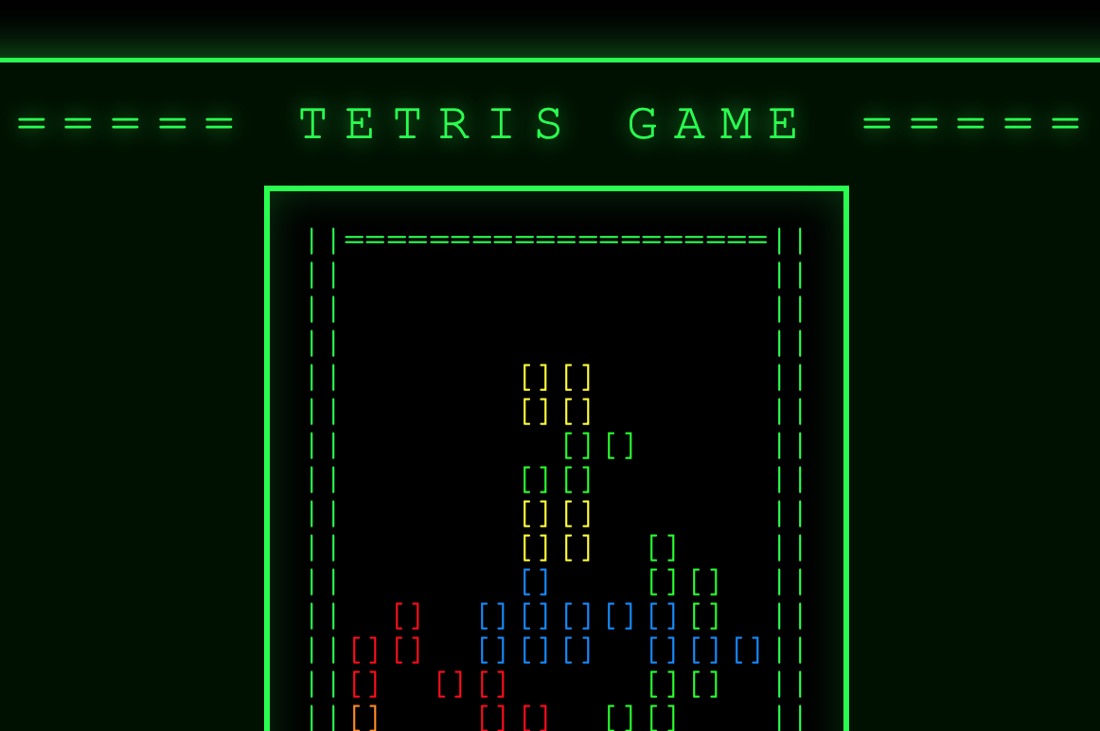 Games like TETRIS ASCII - Retro Edition