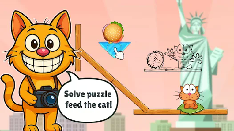 Hungry cat: physics puzzle screenshot