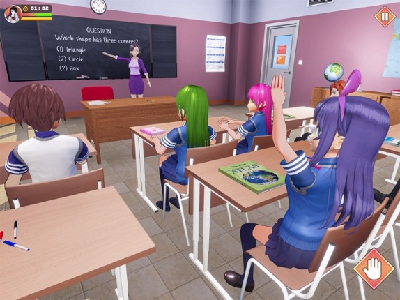 Anime School Girl Love Life 3D screenshot