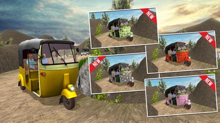 Off road tuk tuk auto rickshaw driving 3D simulator free 2016 - Take tourists to their destinations through hilly tracks screenshot