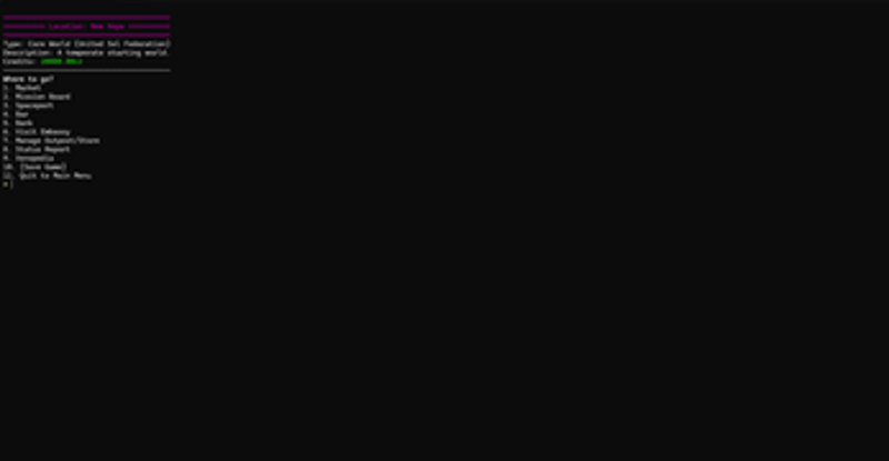 Sector Prime: A Text-Based Space Sim Image