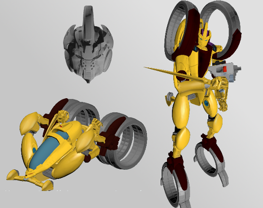 3D modelled & 3D printed Transforming robot developed from comic/concept art Image