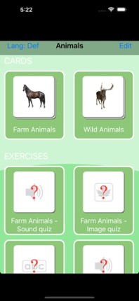 Animals Learning Cards screenshot