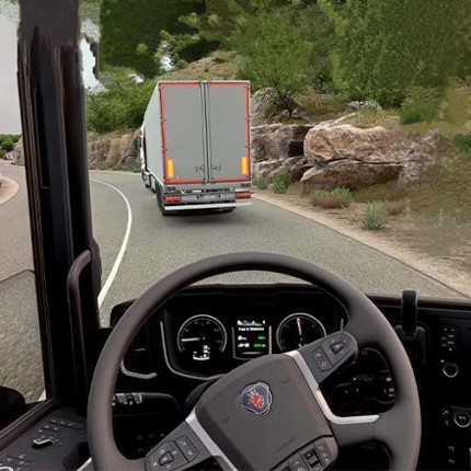 US Truck Driving Transport 3D Image